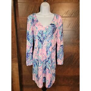 Lilly Pulitzer  Small Davie Dress in Periwinkle V Neck Long Sleeve Beach…